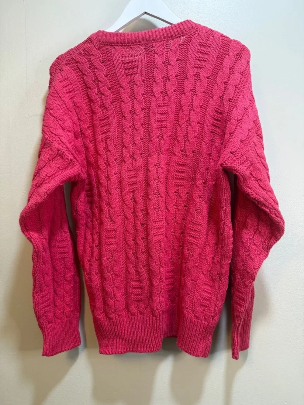 Chunky Cable Knit Lagenlook Crewneck Textured Depth Sweater VTG DEADSTOCK! Med